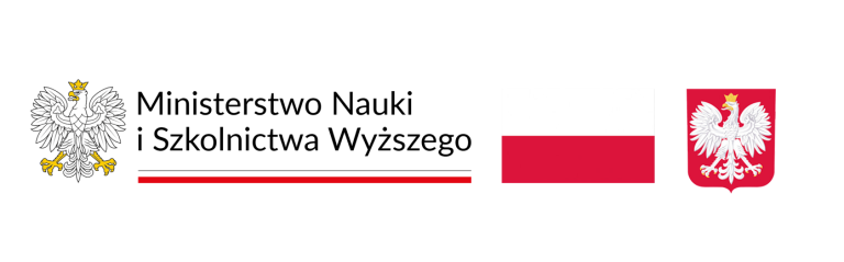 Logo Ministerstwa Nauki i Szkolnictwa Wyższego, flaga i godło Polski